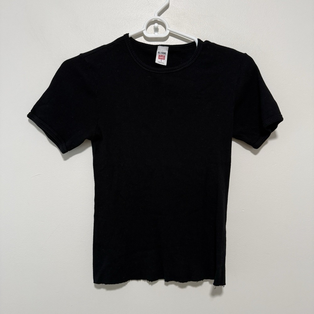 re/done x Hanes Black Rib T-Shirt Size Small
